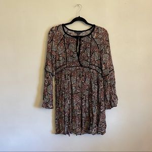 American Eagle Boho Paisley Peasant Dress